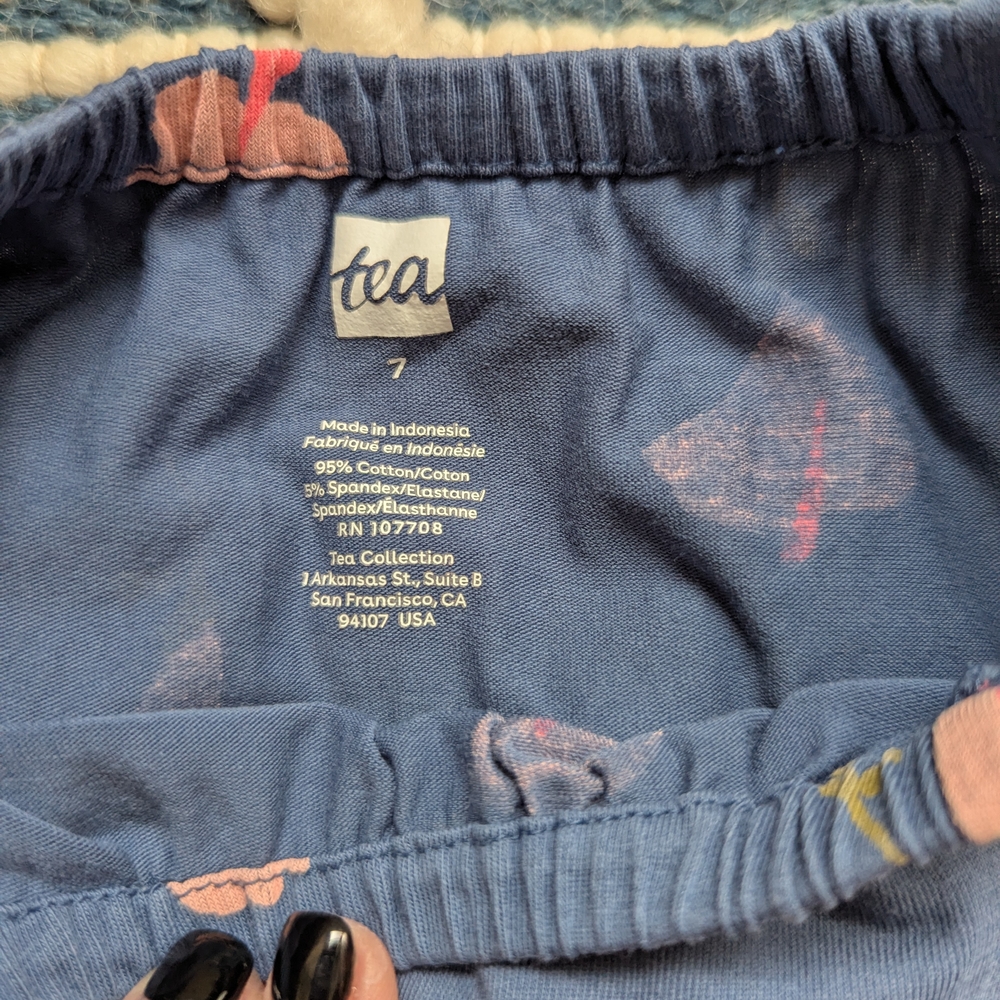 Floral Blue Kids Dress - Picture 3 of 4